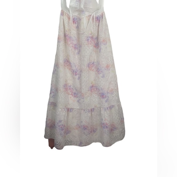 Gianni Bini Embroidered Eyelet Halter Neck Tie Dye Cut-Out Maxi Dress -… - Picture 10 of 14